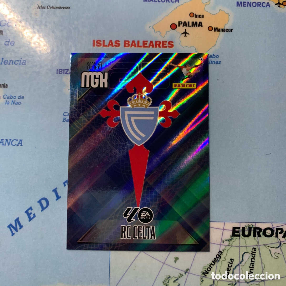 Cromos de f&uacute;tbol: Escudo del celta n&uacute;mero 109 megacracks 26-27 2026-2027