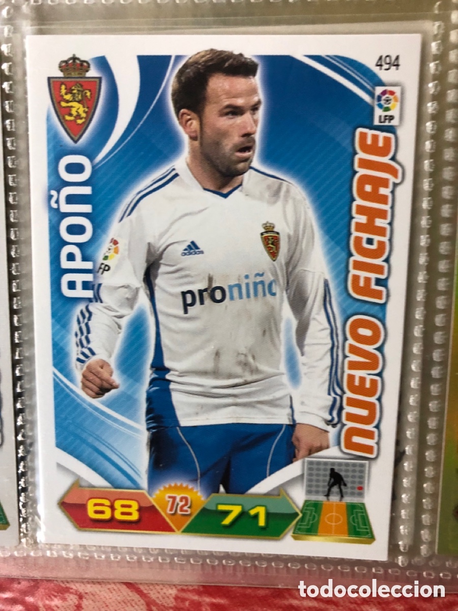 Cromos de f&uacute;tbol: L3 APO&Ntilde;O REAL ZARAGOZA 494 NUEVO FICHAJE ADRENALYN XL LIGA 2011 2012 11 12 PANINI