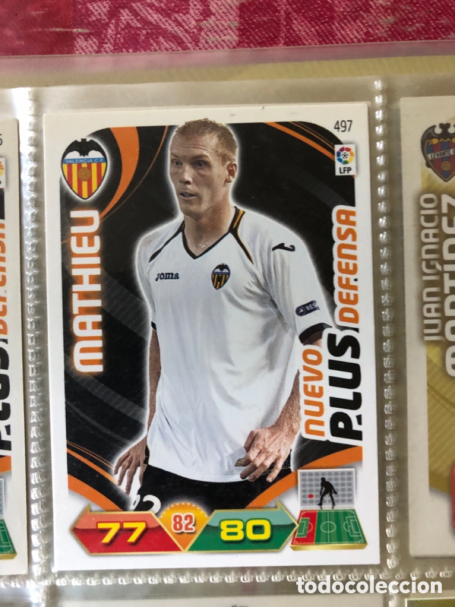 Cromos de f&uacute;tbol: L2 MATHIEU VALENCIA C. F. 497 NUEVO PLUS DEFENSA PANINI ADRENALYN XL LIGA 2011/2012 11 12