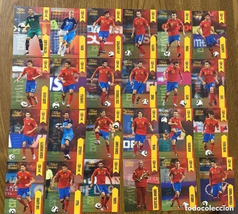 Cromos de f&uacute;tbol: Set Completo Espa&ntilde;a 2010 Campeones del Mundo (24 Cartas) Panini Tributo Selecci&oacute;n Espa&ntilde;ola 2010-2026