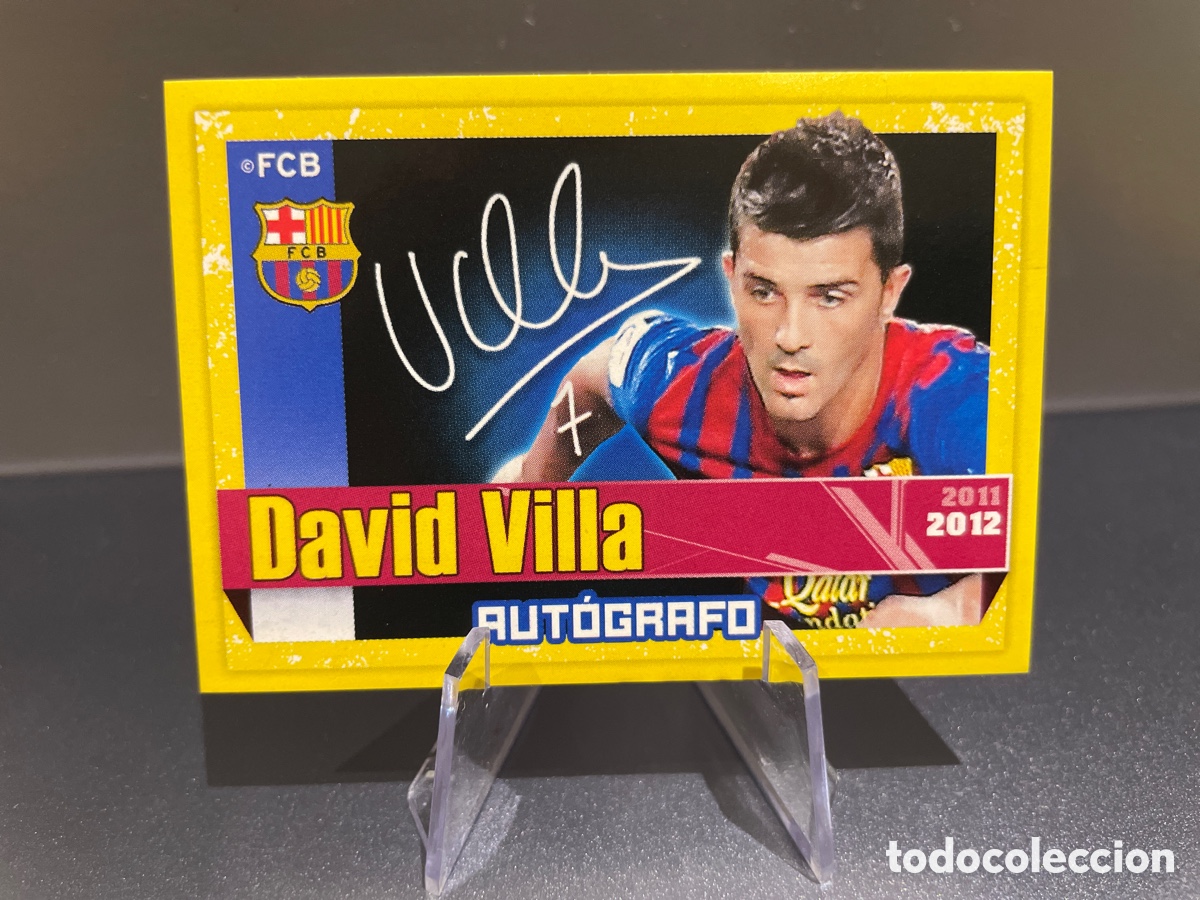 Cromos de f&uacute;tbol: David Villa 152 Autografo Panini FC Barcelona 2011-12 Coleccion Oficial Cromos