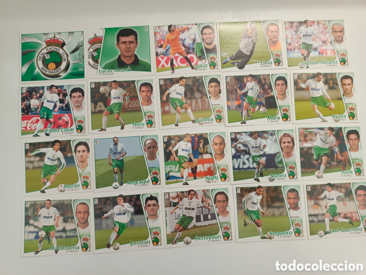 Cromos de f&uacute;tbol: ESTE 2004-2005 20 CROMOS R. RACING CLUB SANTANDER EXCELENTE ESTADO SIN PEGAR
