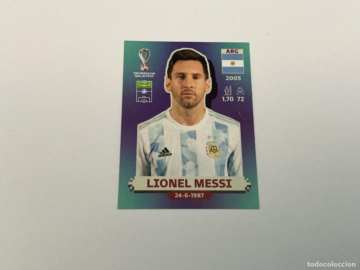 Cromos de f&uacute;tbol: 21. CROMO MESSI MUNDIAL FIFA WORLD CUP QATAR 2022 ARG 20 STICKER PANINI SIN PEGAR