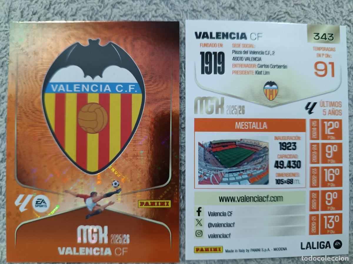 Cromos de f&uacute;tbol: MEGACRACKS 2025-2026 343 VALENCIA CF