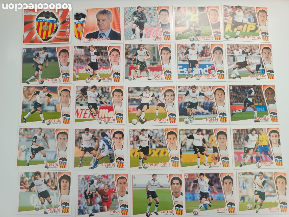 Cromos de f&uacute;tbol: ESTE 2004-2005 25 CROMOS VALENCIA C.F.. EXCELENTE ESTADO SIN PEGAR
