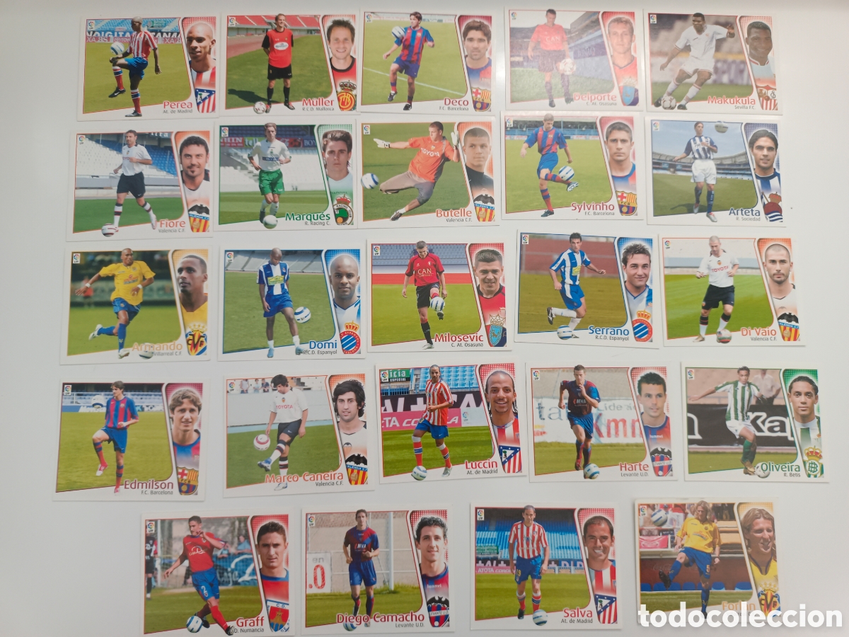 Cromos de f&uacute;tbol: ESTE 2004-2005 24 CROMOS ULTIMOS FICHAJES. EXCELENTE ESTADO SIN PEGAR
