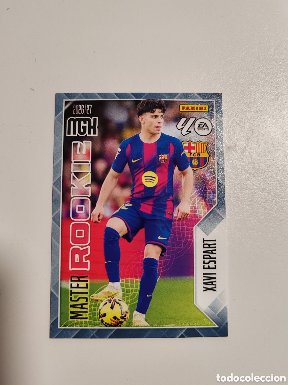 Cromos de f&uacute;tbol: CARTA CROMO MGK 2026/27MASTER ROOKIE XAVI ESPART FC BARCELONA # 422 PANINI