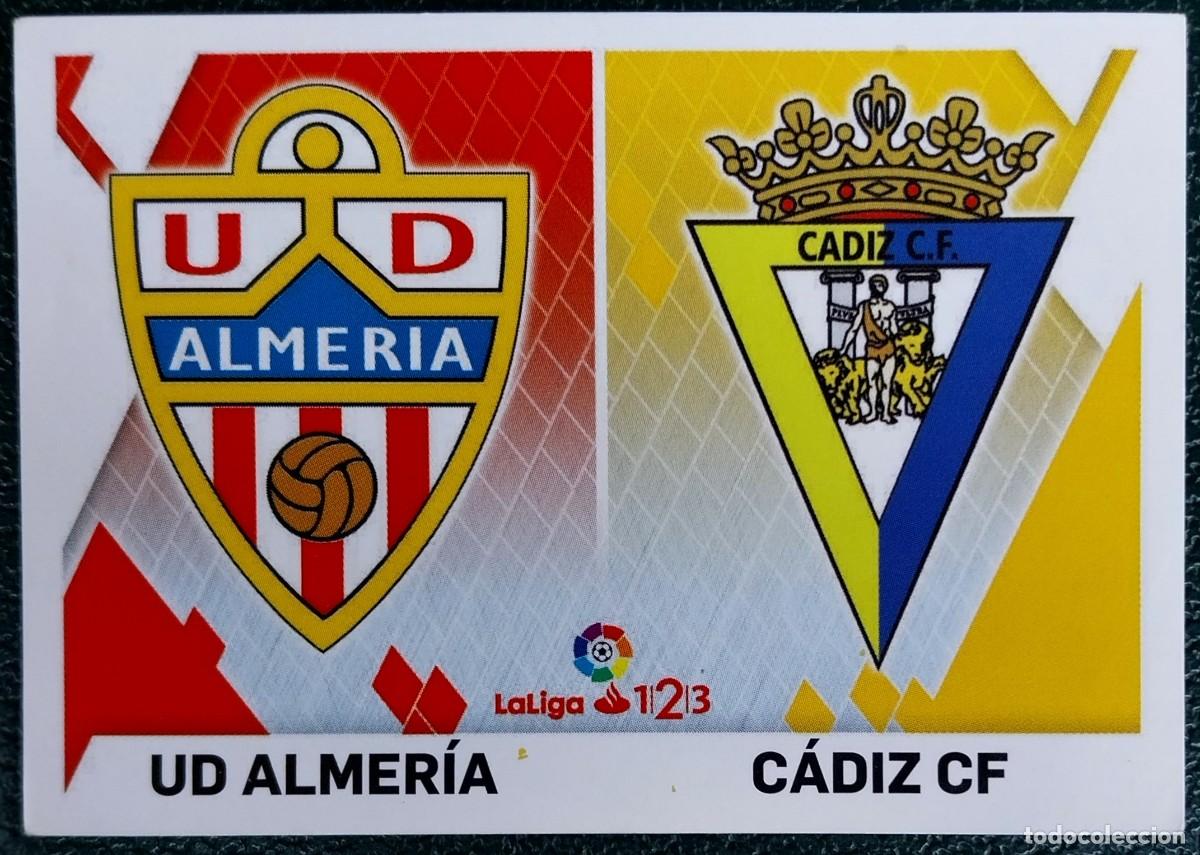 Cromos de f&uacute;tbol: 2 UD ALMERIA / CADIZ CF ESCUDOS CROMOS ALBUM EDICIONES ESTE 2019 2020 19 20