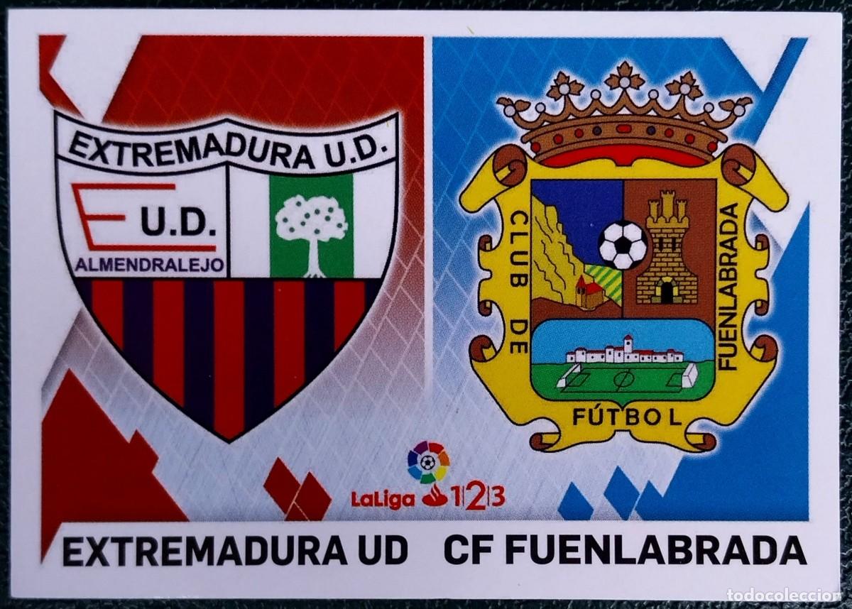 Cromos de f&uacute;tbol: 4 EXTREMADURA UD / CF FUENLABRADA ESCUDOS CROMOS ALBUM EDICIONES ESTE 2019 2020 19 20