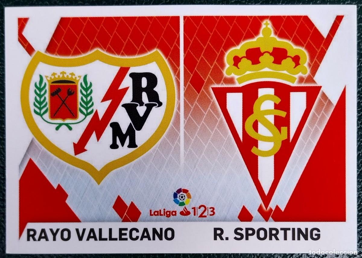 Cromos de f&uacute;tbol: 10 RAYO VALLECANO / SPORTING DE GIJON ESCUDOS CROMOS ALBUM EDICIONES ESTE 2019 2020 19 20
