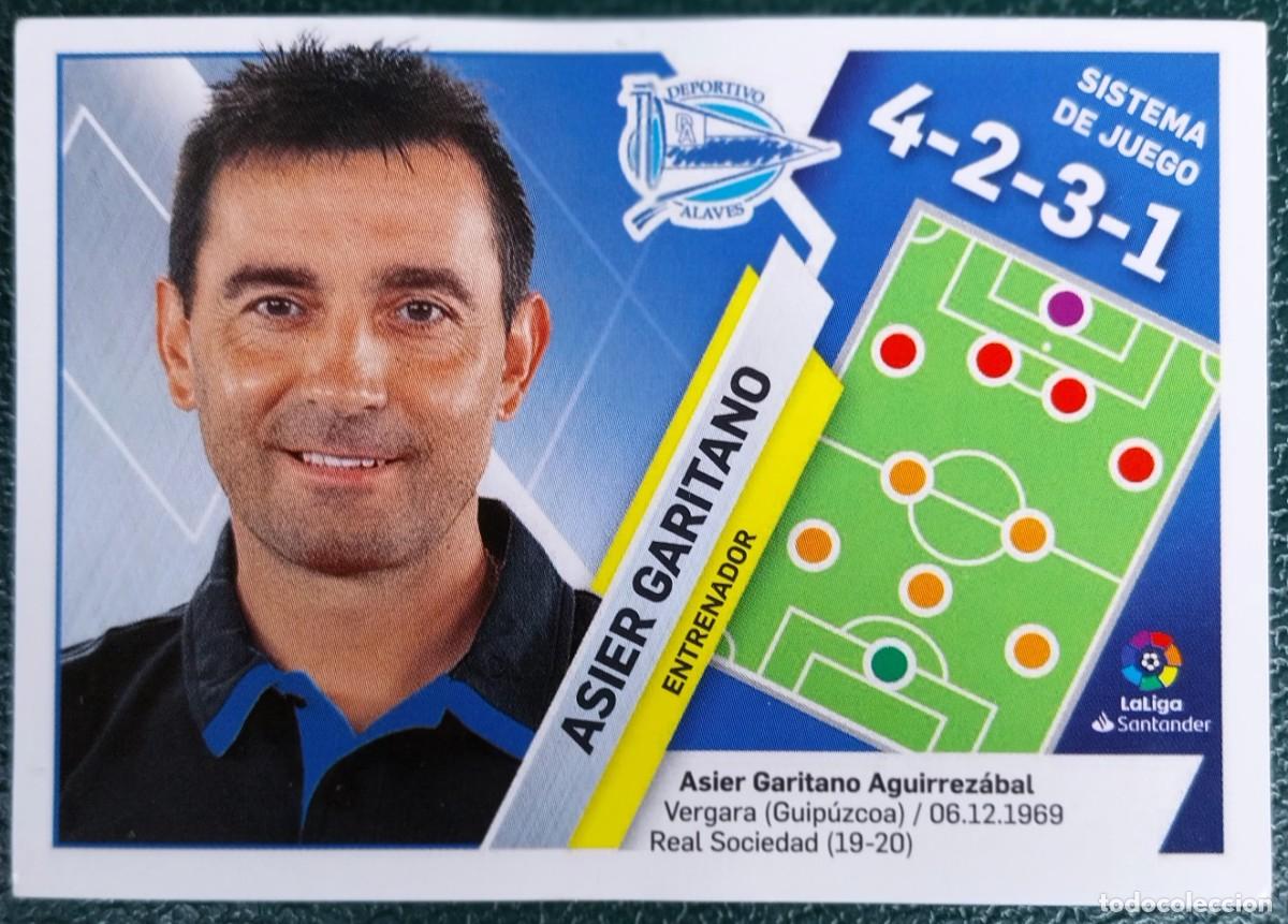 Cromos de f&uacute;tbol: 2 ASIER GARITANO DEPORTIVO ALAVES ESCUDOS / ENTRENADORES CROMOS ALBUM EDICIONES ESTE 2019 2020 19 20