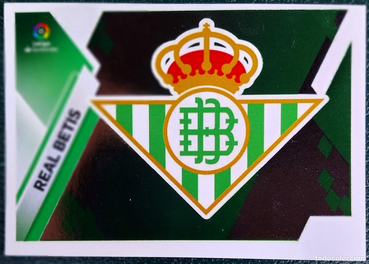 Cromos de f&uacute;tbol: 9 ESCUDO REAL BETIS ESCUDOS / ENTRENADORES CROMOS ALBUM EDICIONES ESTE 2019 2020 19 20