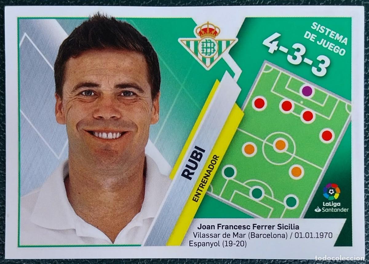 Cromos de f&uacute;tbol: 10 RUBI REAL BETIS ESCUDOS / ENTRENADORES CROMOS ALBUM EDICIONES ESTE 2019 2020 19 20