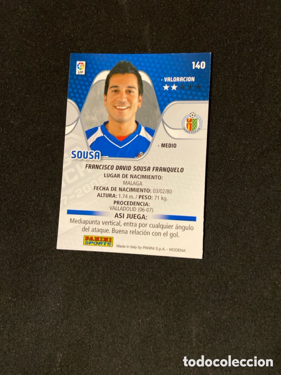 Cromos de f&uacute;tbol: SOUSA 140 (GETAFE) PANINI - Foto 2