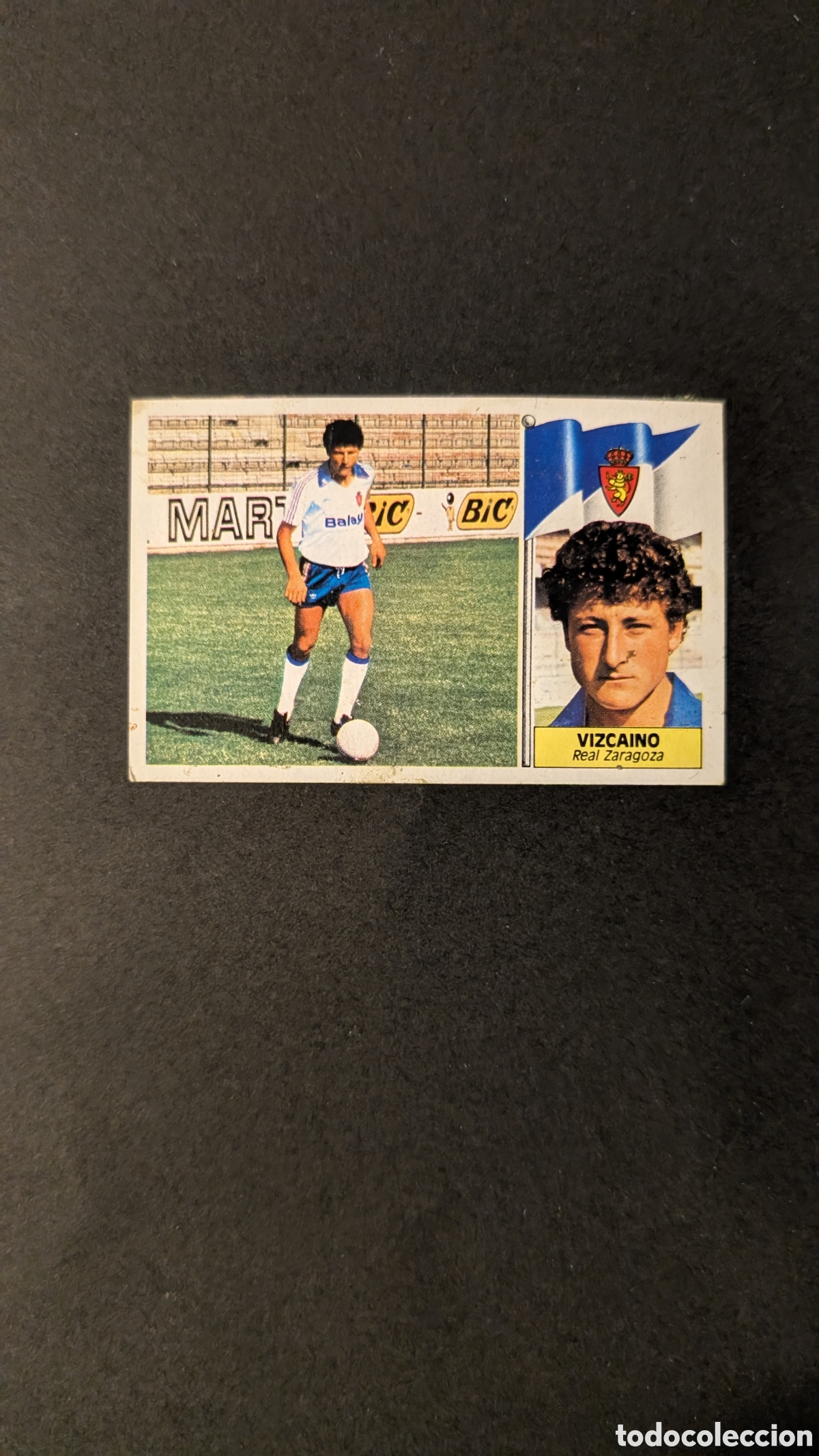 Fu&szlig;ball-Sticker: L1 VIZCAINO ZARAGOZA FICHAJE 9 LIGA ESTE 1986/87 86 87 DESPEGADO