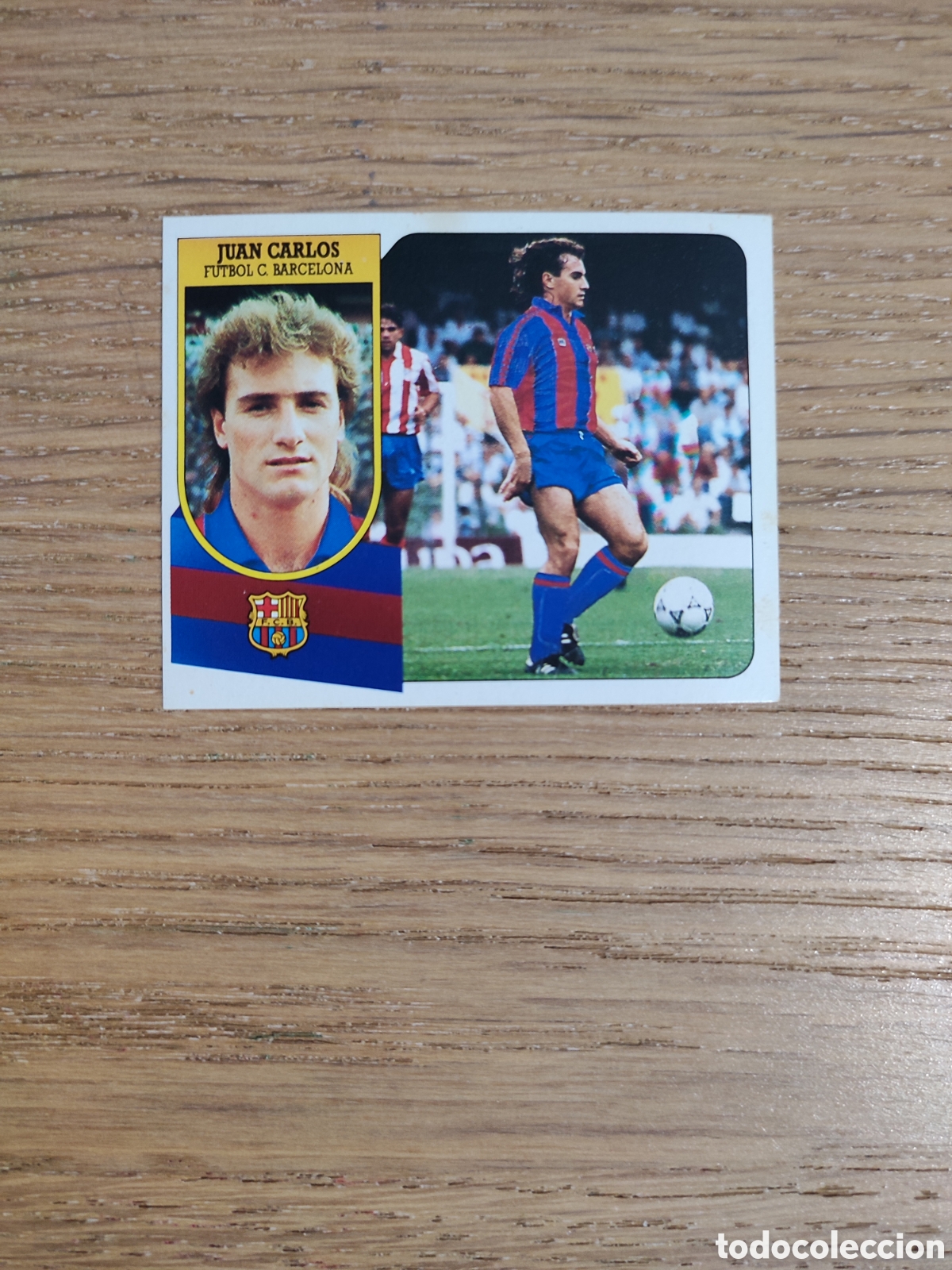 Cromos de f&uacute;tbol: Juan Carlos fichaje 3 versi&oacute;n pintado Liga Este 91 92 Barcelona Leve Despegado