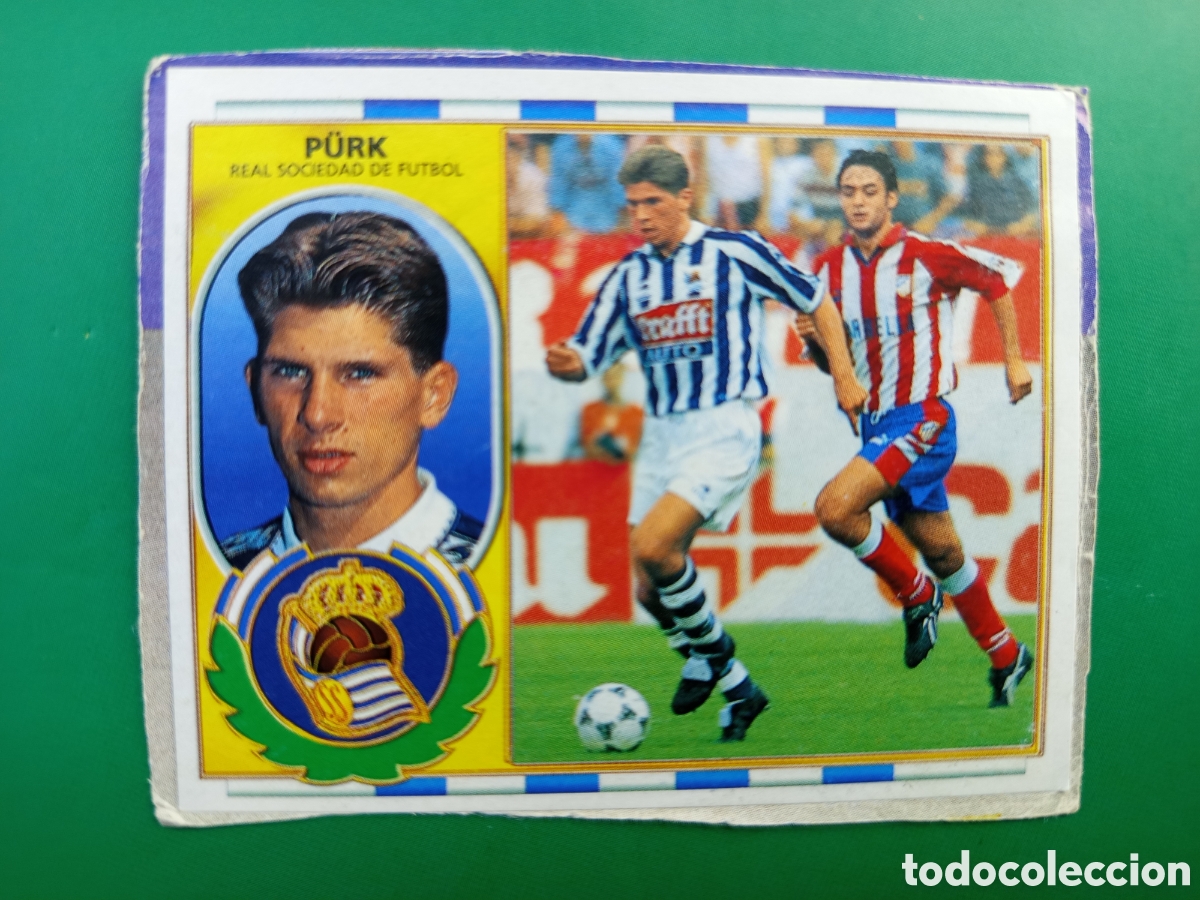 Cromos de f&uacute;tbol: ❇️ CROMO ⚽ PURK REAL SOCIEDAD BAJA 96 97 1996 1997 ESTE RECORTADO - FELIPE TENERIFE EN TRASERA ❇️