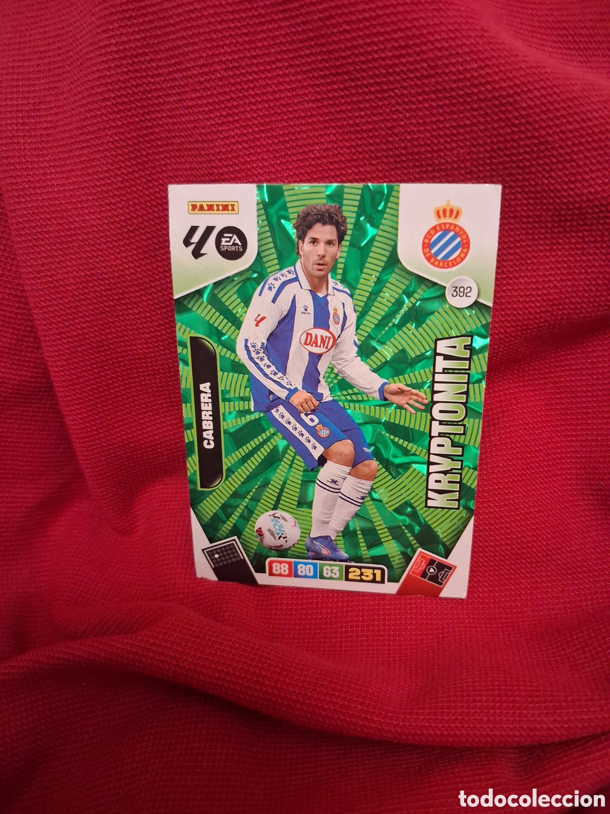 Cromos de f&uacute;tbol: CABRERA RCD ESPA&Ntilde;OL ESPANYOL KRYPTONITA N&ordm; 392 LIGA ADRENALYN 25 26 2025 2026 PANINI