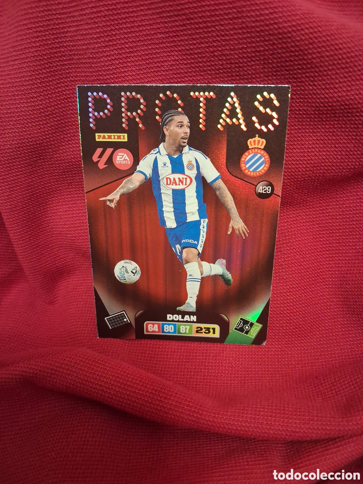 Cromos de f&uacute;tbol: DOLAN RCD ESPA&Ntilde;OL ESPANYOL PROTAS N&ordm; 429 LIGA ADRENALYN 25 26 2025 2026 PANINI