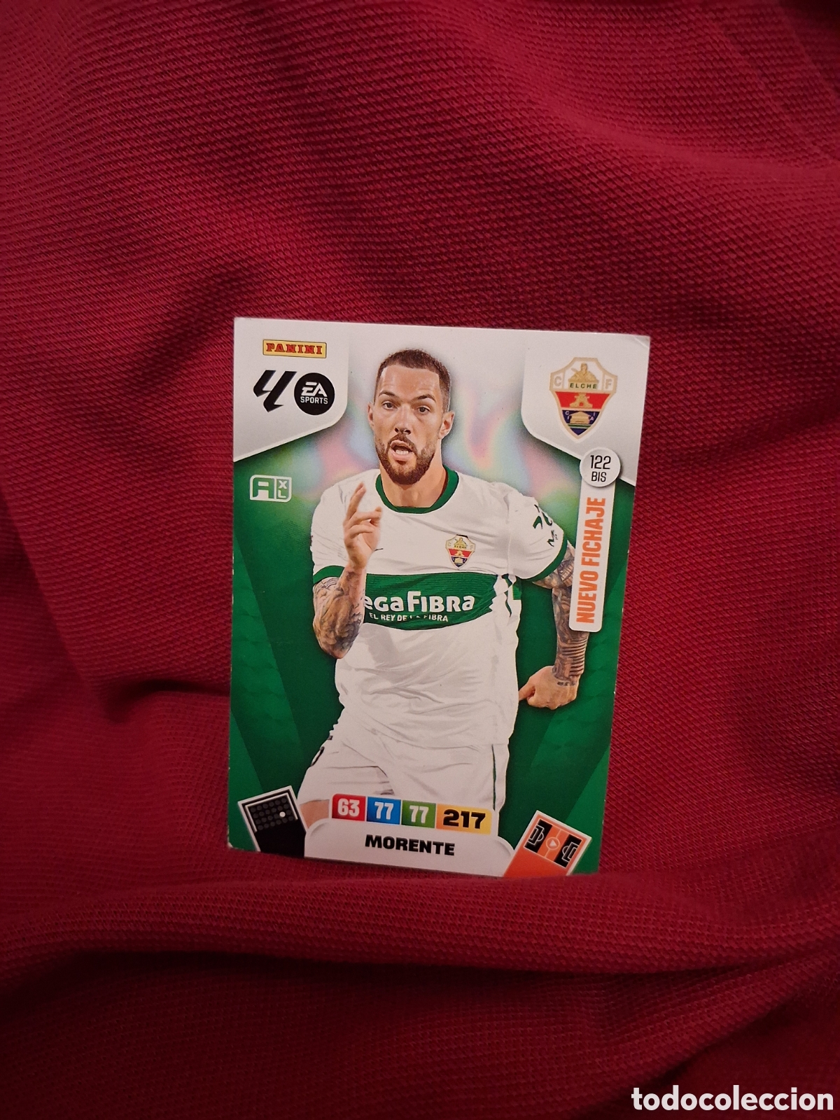 Cromos de f&uacute;tbol: 122 BIS MORENTE NUEVO FICHAJE DEL ELCHE 25 26 ADRENALYN XL 2025 2026 NUEVO
