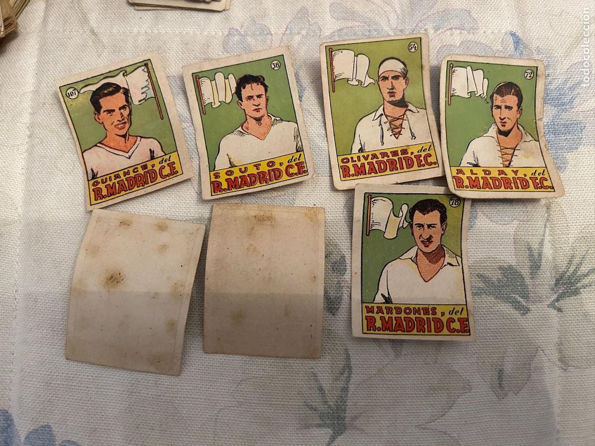 Cromos de f&uacute;tbol: real madrid a&ntilde;os 40-espinosa-emilin-mardones-alday-olivaressouto y guiance se venden sueltos buen es