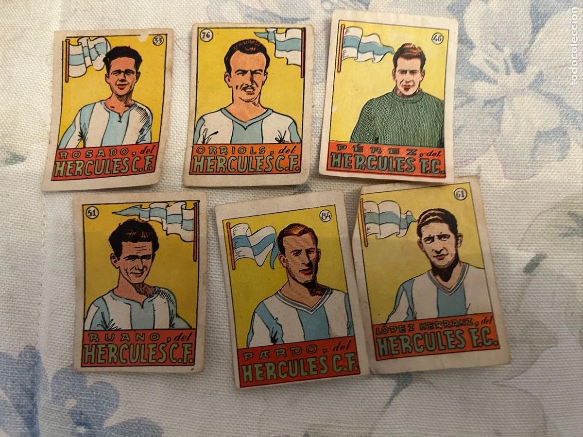 Football Stickers: hercules rosdo-orriols-perez-ruano-lopezherranz y pardo se venden sueltos a&ntilde;os 40