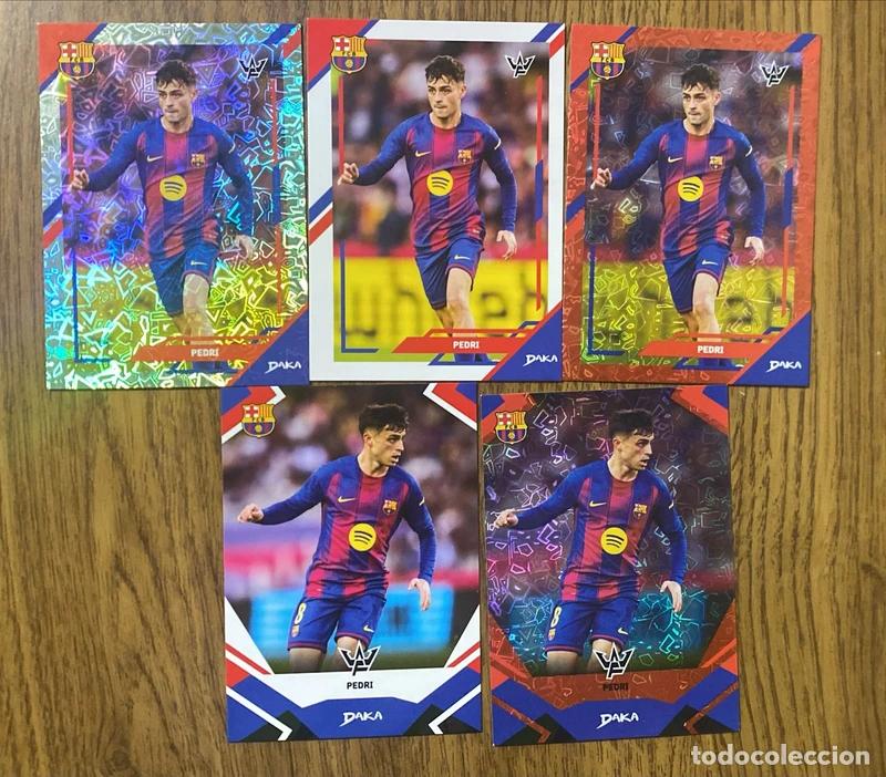 Cromos de f&uacute;tbol: Lote 5 Cartas Pedri FC Barcelona Daka 2025 2026 (Base + Parallels Holo)