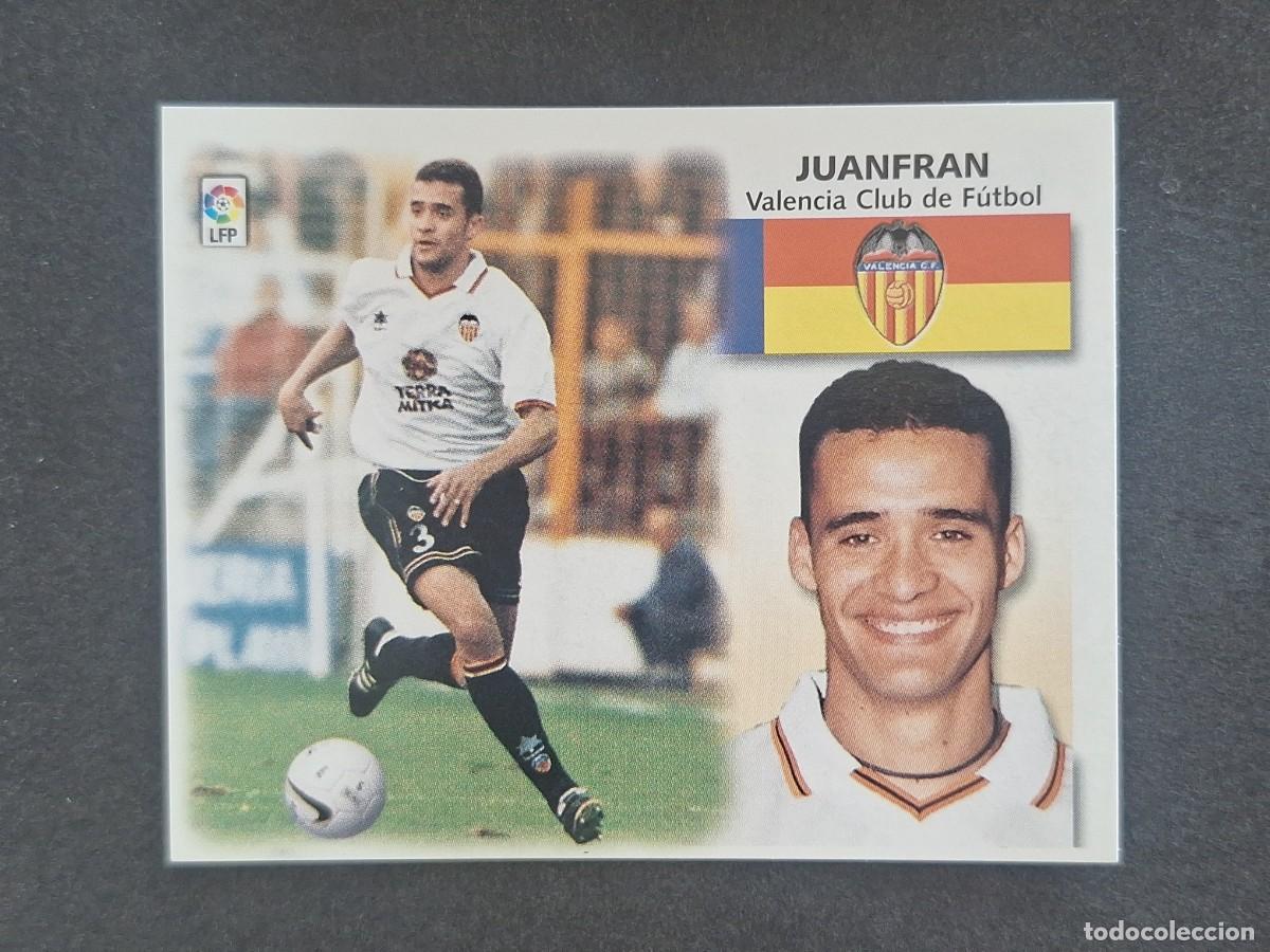 Cromos de f&uacute;tbol: L5 JUANFRAN VALENCIA C. F. LIGA ESTE 1999 2000 99 00 NUNCA PEGADO SIN PEGAR