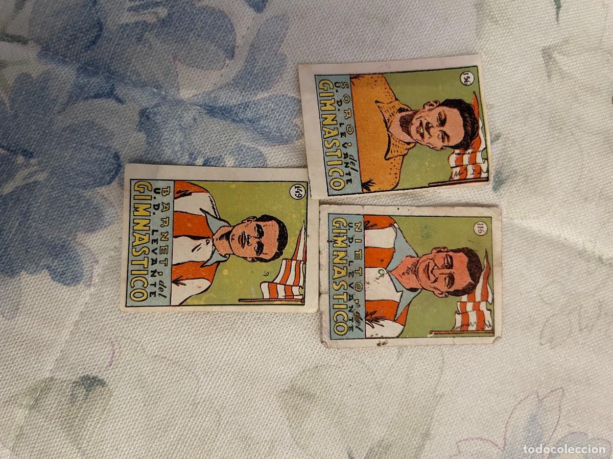 Cromos de f&uacute;tbol: gimnastico levante soro-barnet-y nieto se venden sueltos a&ntilde;os 40