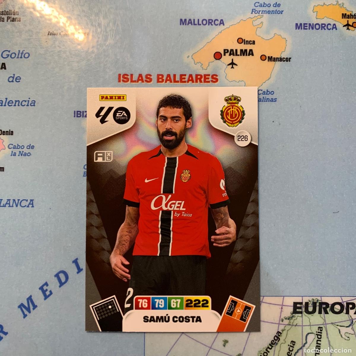 Cromos de f&uacute;tbol: Samu costa n&uacute;mero 226 del Mallorca cromo adrenalyn XL 25-26 2025-2026