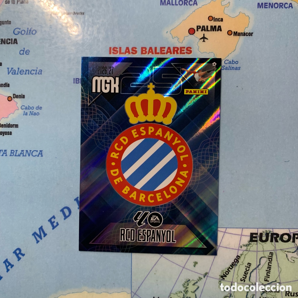 Cromos de f&uacute;tbol: Escudo del Espa&ntilde;ol n&uacute;mero 163 megacracks 26-27 2026-2027