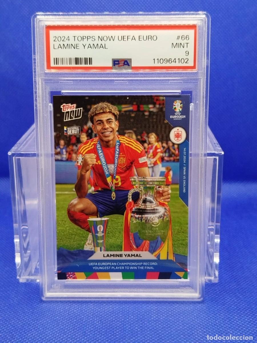 Cromos de f&uacute;tbol: PSA 9 #66 LAMINE YAMAL 2024 TOPPS NOW EURO &ldquo;YOUNGEST PLAYER TO WIN THE FINAL&rdquo; 1/27471