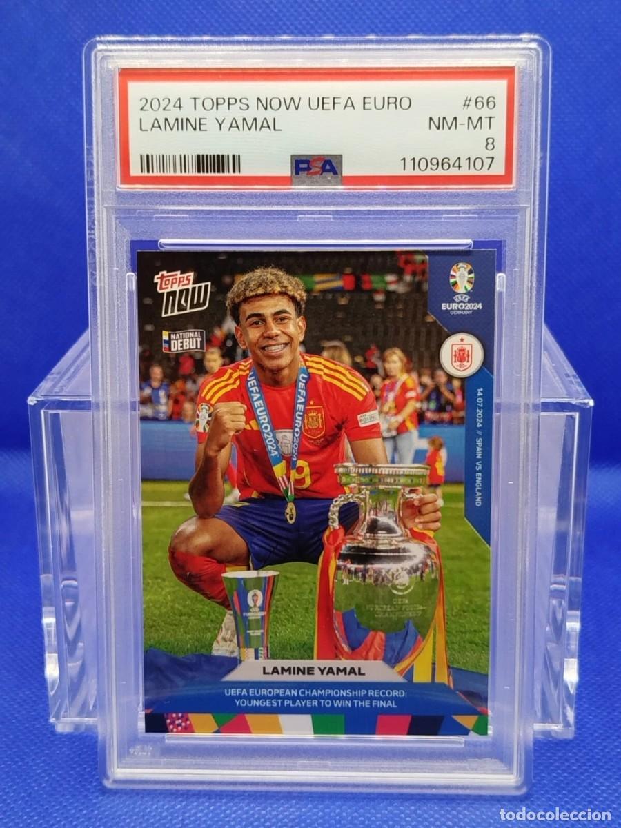Cromos de f&uacute;tbol: PSA 8 #66 LAMINE YAMAL 2024 TOPPS NOW EURO &ldquo;YOUNGEST PLAYER TO WIN THE FINAL&rdquo; 1/27471