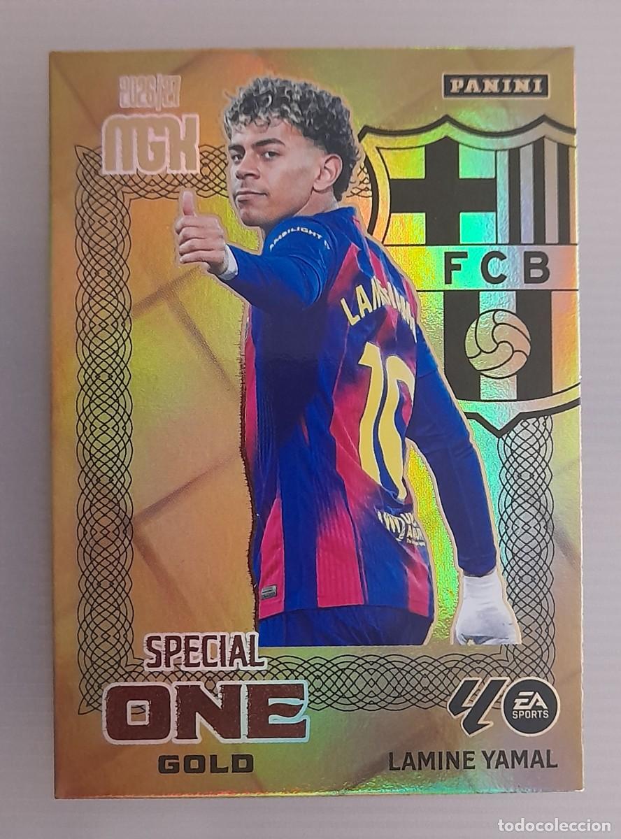 Cromos de f&uacute;tbol: CARTA LAMINE YAMAL SPECIAL ONE GOLD. MEGACRACKS MGK 2026 2027 26 27