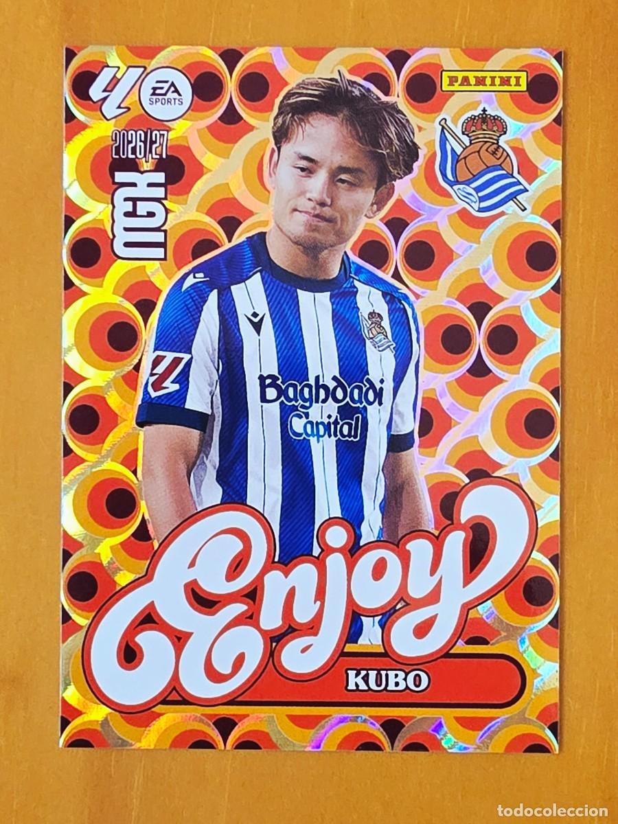 Cromos de f&uacute;tbol: 384 Take Kubo, Real Sociedad, Enjoy, Panini Megacracks MGK 2026 2027 26 27