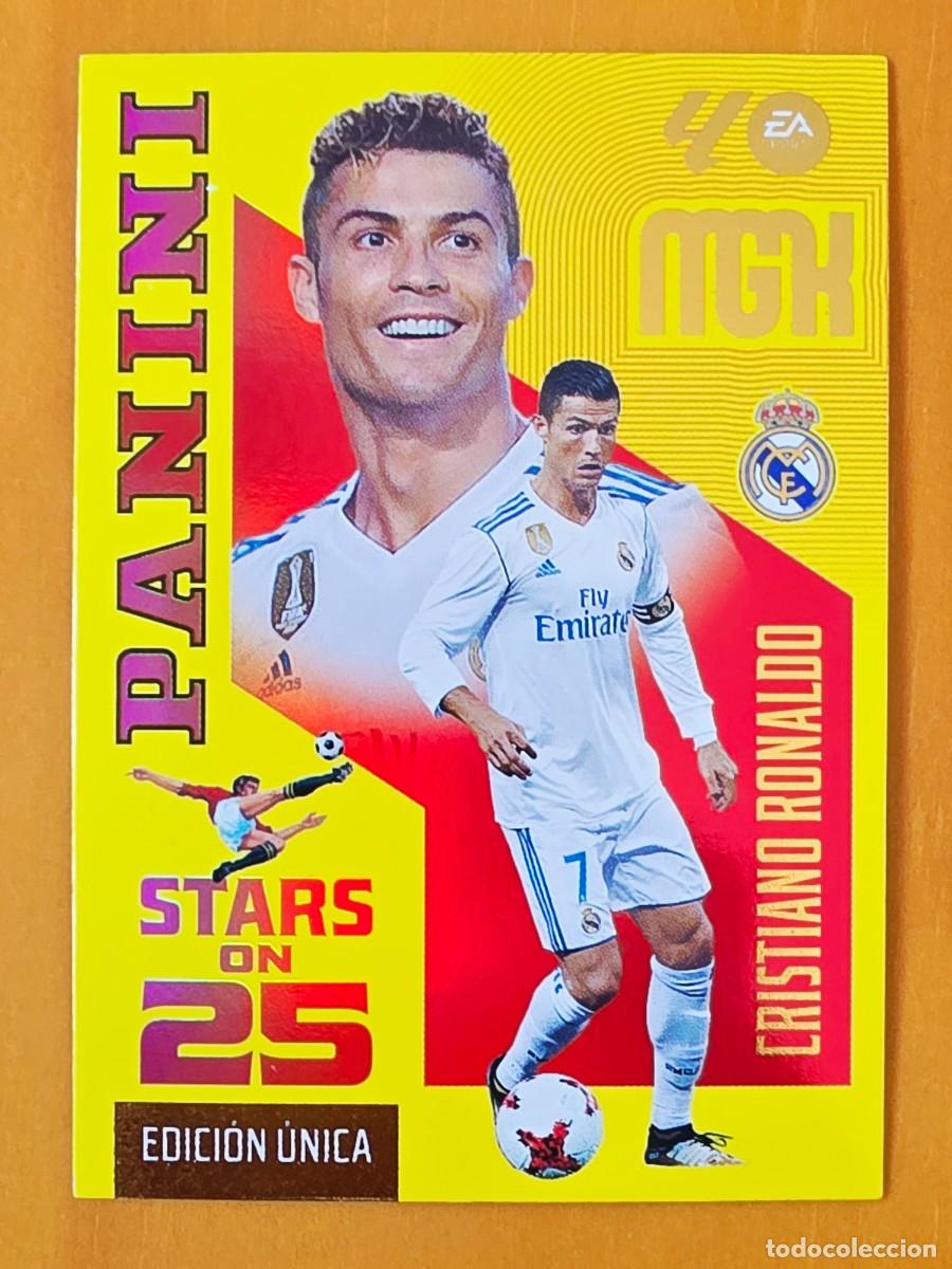 Cromos de f&uacute;tbol: 442 Cristiano Ronaldo, Real Madrid, Stars on 25 Edici&oacute;n &Uacute;nica, Panini Megacracks MGK 2026 2027 26 27