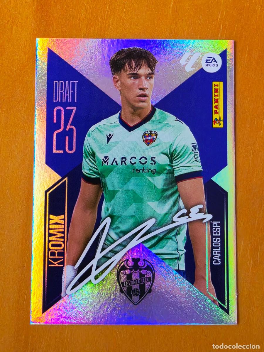 Fu&szlig;ball-Sticker: K4 Carlos Esp&iacute;, Levante UD, Kromix aut&oacute;grafo, Draft 23, Panini Ediciones Liga Este 2026 2027 26 27