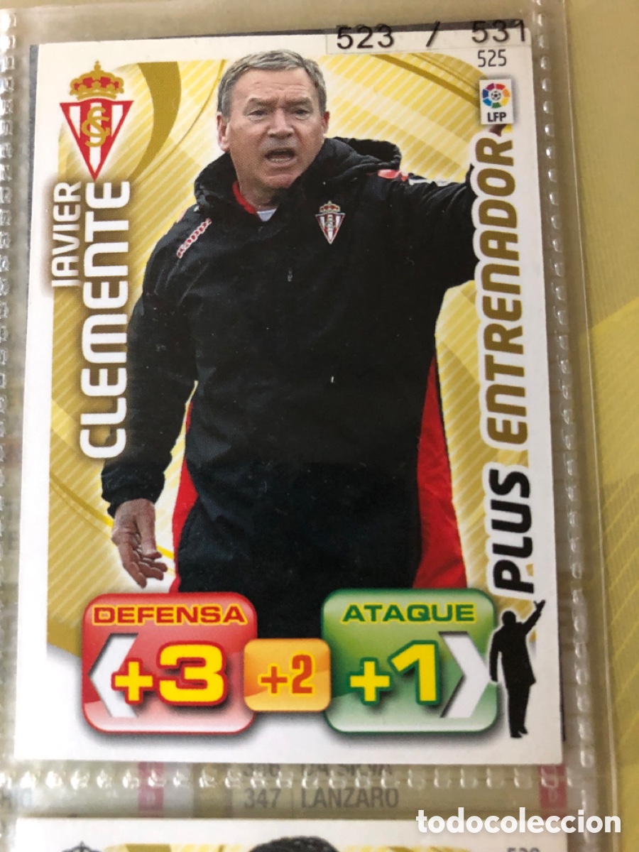 Cromos de f&uacute;tbol: L2 CLEMENTE SPORTING DE GIJON 525 PLUS ENTRENADOR PANINI ADRENALYN XL LIGA 2011/2012 11 12