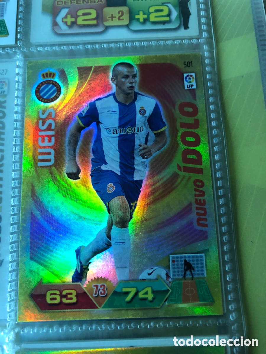 Cromos de f&uacute;tbol: L2 WEISS R. C. D. ESPA&Ntilde;OL 501 NUEVO IDOLO PANINI ADRENALYN XL LIGA 2011/2012 11 12