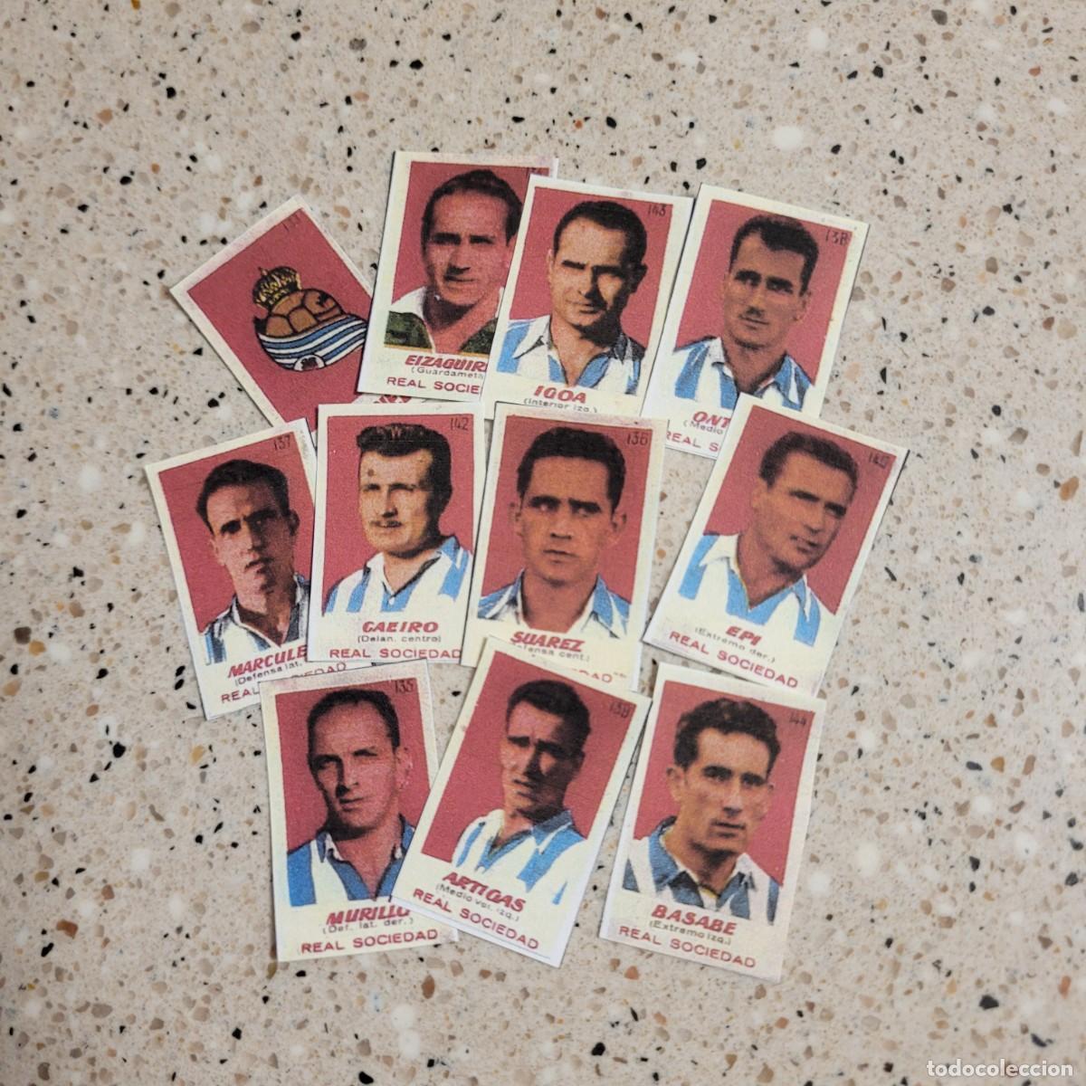 Figurine di Calcio: REAL SOCIEDAD LOTE DE 10 CROMOS BRUGUERA 50-51 FACSIMIL