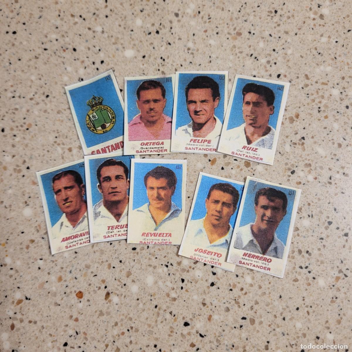 Cromos de f&uacute;tbol: REAL SANTANDER LOTE DE 9 CROMOS BRUGUERA 50-51 FACSIMIL