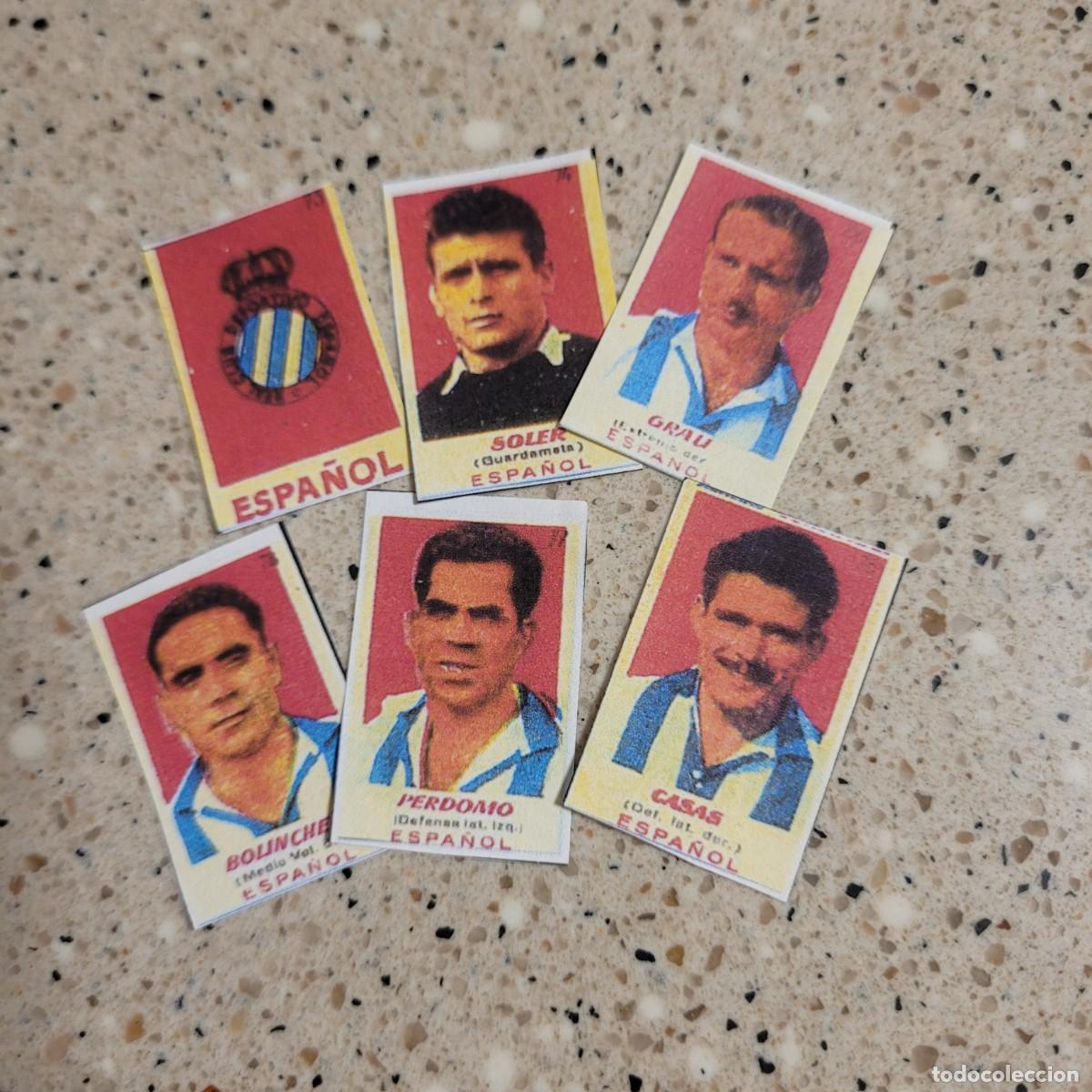 Cromos de f&uacute;tbol: ESPA&Ntilde;OL LOTE DE 6 CROMOS BRUGUERA 50-51 FACSIMIL