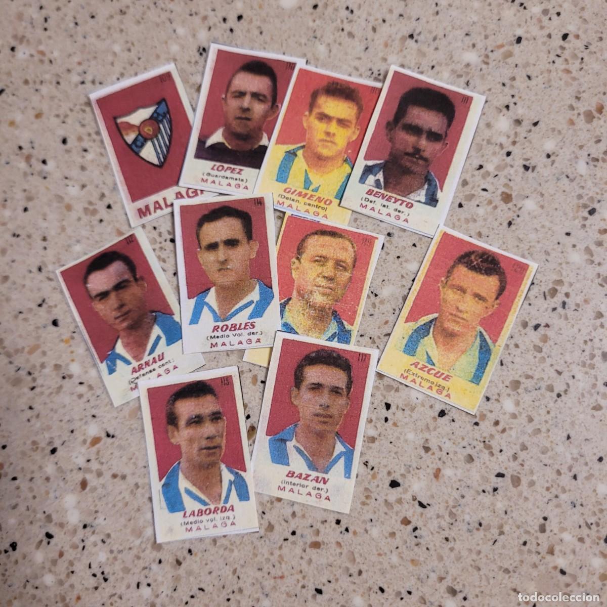 Cromos de f&uacute;tbol: MALAGA LOTE DE 10 CROMOS BRUGUERA 50-51 FACSIMIL