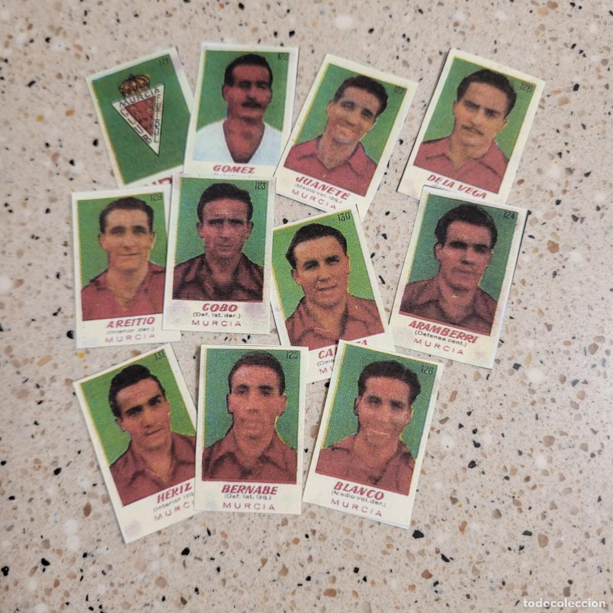 Cromos de f&uacute;tbol: REAL MURCIA LOTE DE 11 CROMOS BRUGUERA 50-51 FACSIMIL