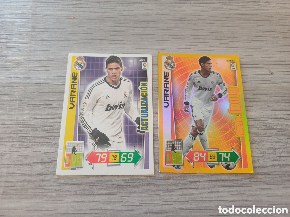 Cromos de f&uacute;tbol: Varane actualizaci&oacute;n + nuevo &Iacute;dolo Adrenalyn 12-13