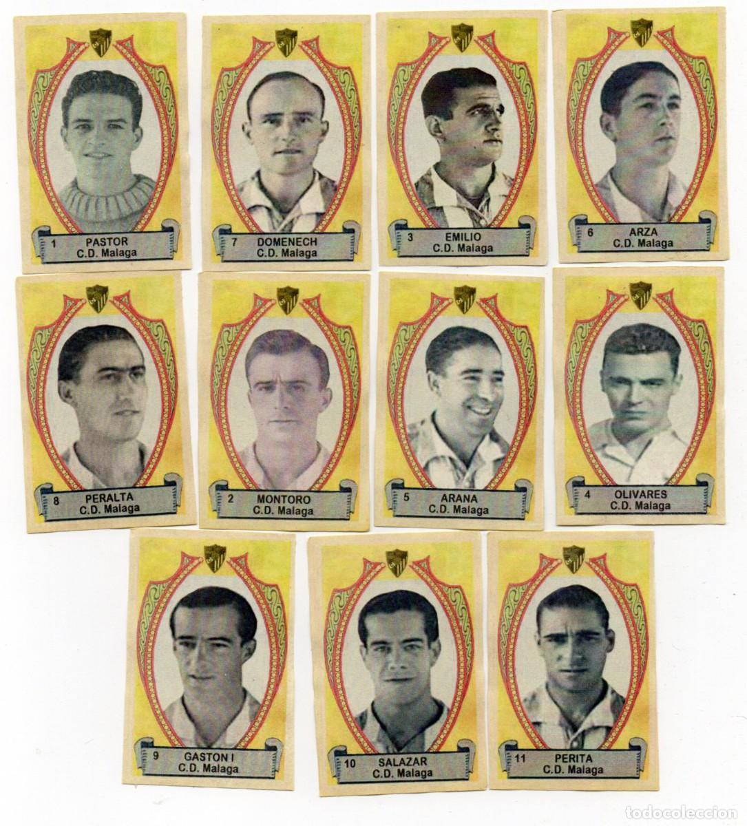 Cromos de f&uacute;tbol: MALAGA 1942, DE AZAFRAN LA FLOR