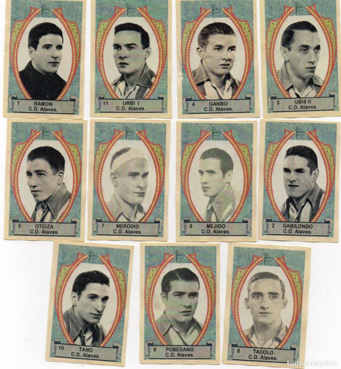 Cromos de f&uacute;tbol: ALAVES 1942, DE AZAFRAN LA FLOR