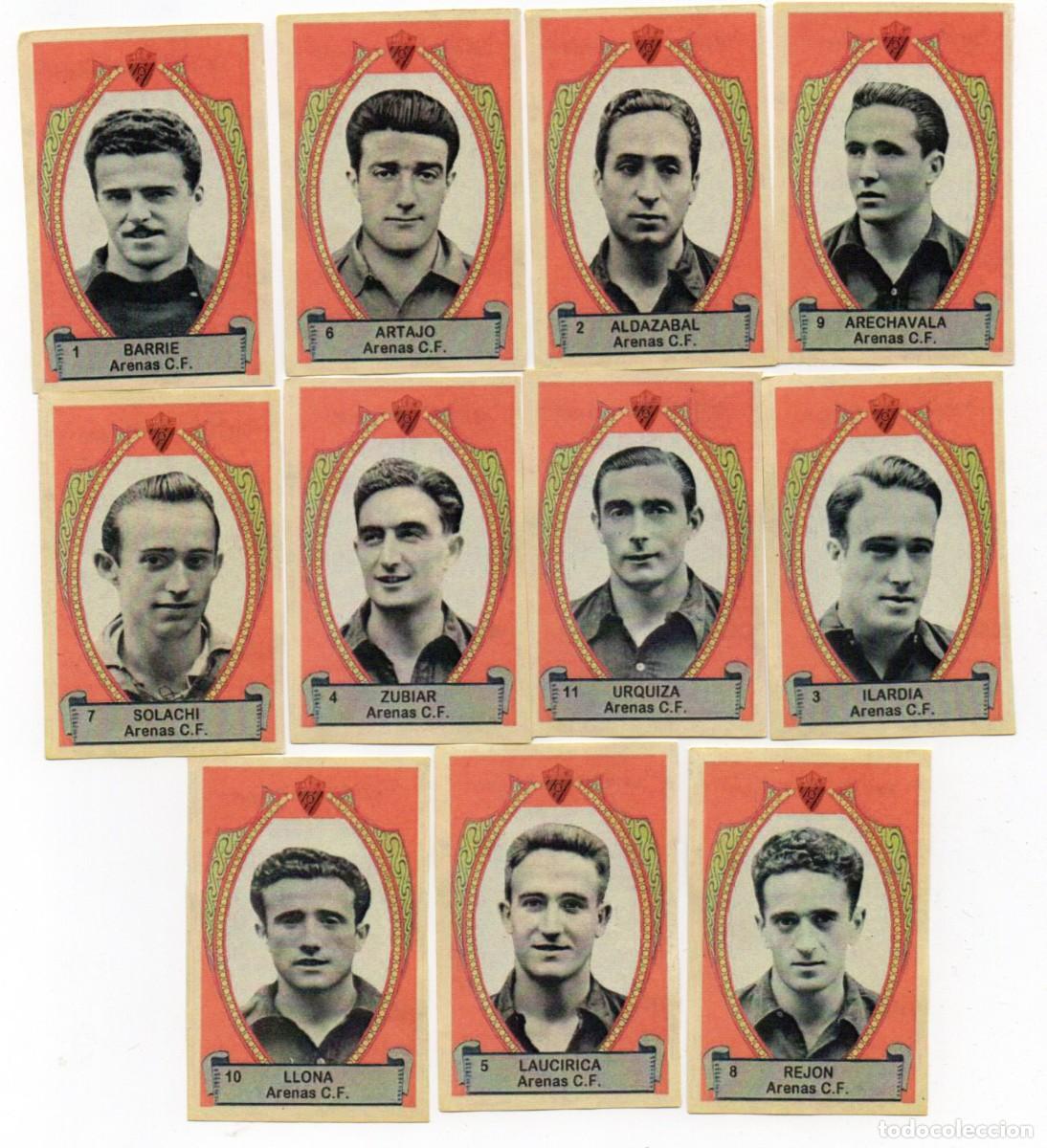 Cromos de f&uacute;tbol: C.D. ARENAS 1942, DE AZAFRAN LA FLOR