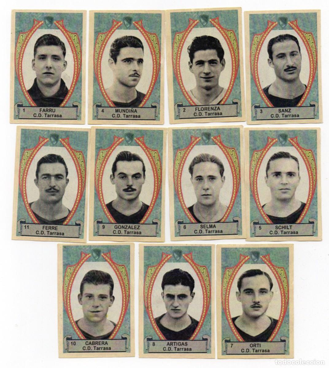 Cromos de f&uacute;tbol: TARRASA 1942, DE AZAFRAN LA FLOR
