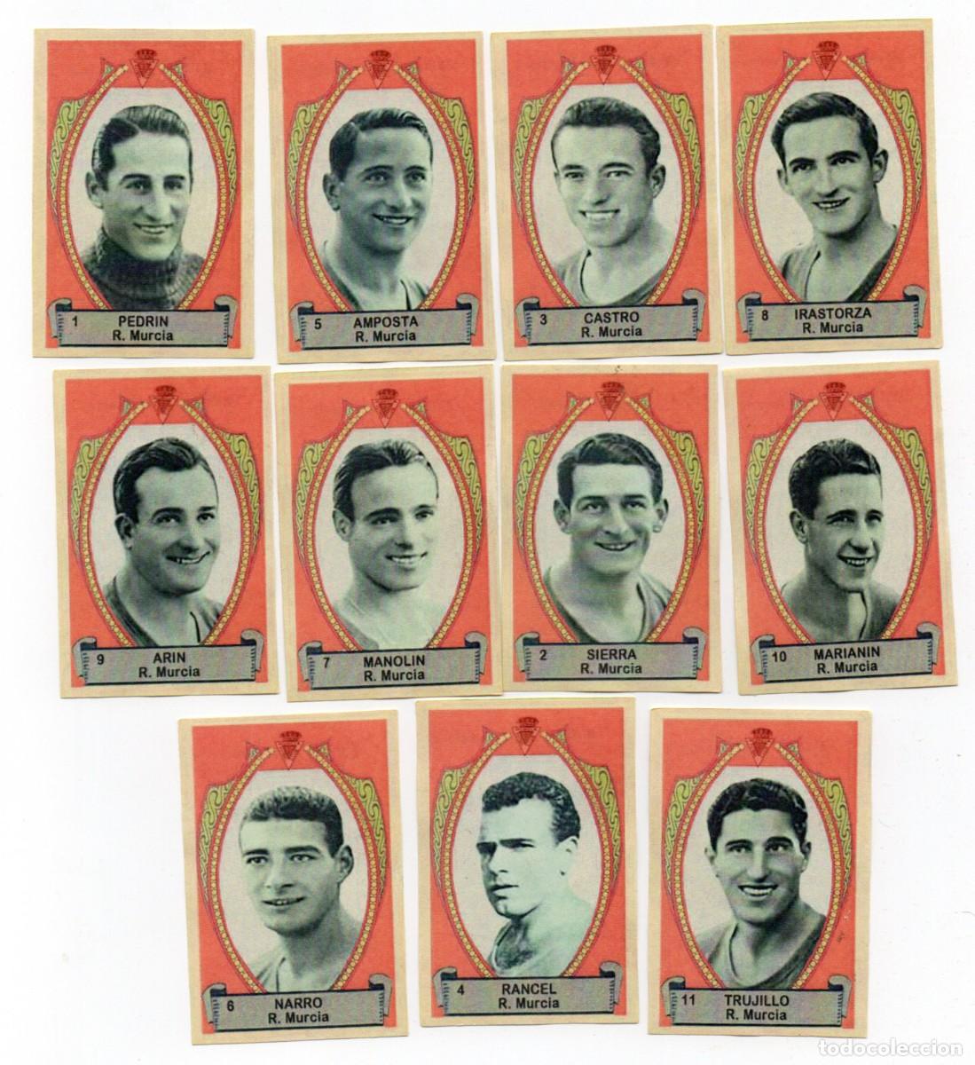 Cromos de f&uacute;tbol: REAL MURCIA 1942, DE AZAFRAN LA FLOR